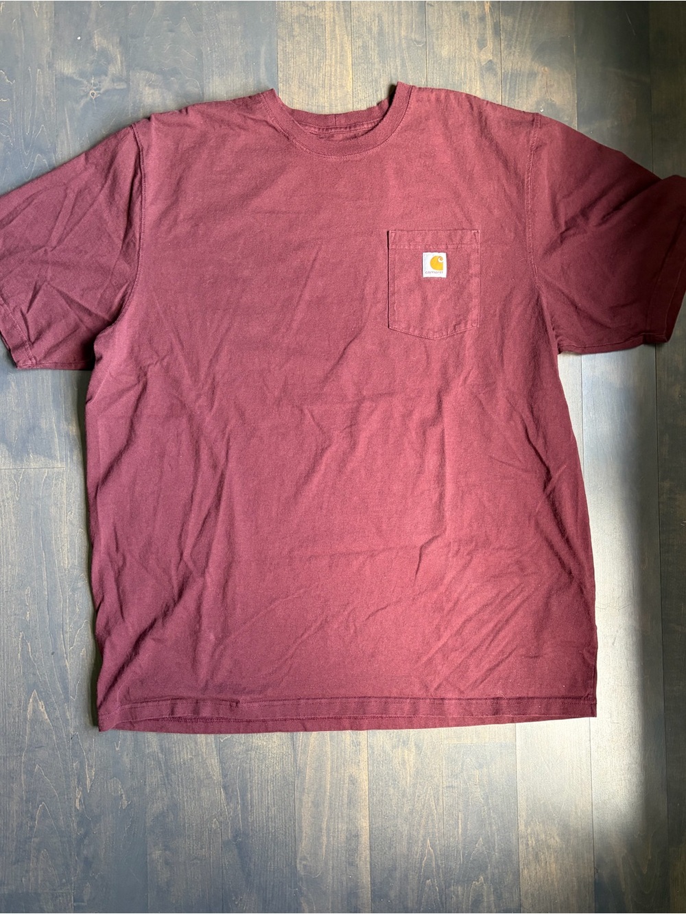 Carhartt Men's Burgundy Short-Sleeve Pocket Tee